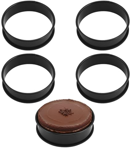5 Pcs Crumpet Rings, Fried Egg Ring, Pancake Mould Cooking Rings, for Pancake Cake Pastry Muffin Cookie Fried Kitchen (Black)