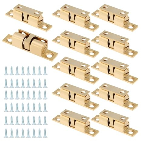 Pestillo de Doble Rodillo Pestillo de puerta sólido con rodillo tensión doble bola, 12 unidades, for armario, mueble o 48 tornillos