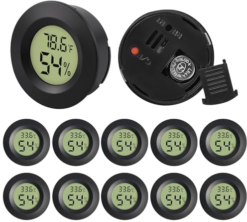 12 Stück Lcd Digital Thermometer Hygrometer, Thermometer Hygrometer, hygrometers Innen, Luftfeuchtigkeitsmesser, thermometer Innen, Temperature Humidity Meter Für Gewächshaus Keller