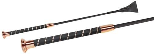 JA Horse JA0026 Fleck SILKTOUCH Crystal Springgerte, Rosegold, 60 cm | Eleganter Ultrasoft-Griff mit Kristall-Elementen – Hochwertige Springgerte für Springreiten & Turnier