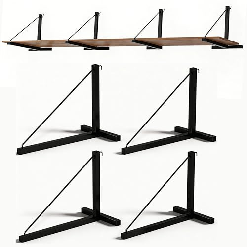 Garvee Schwerlast Regalhalter 4er-Set für Schiffscontainer, 1100 Kg Tragkraft, D-Ring-Haken, Rostbeständiger Pulverbeschichteter Stahl, Schwarze Metallhalterung Für Lagerung Und Organisation