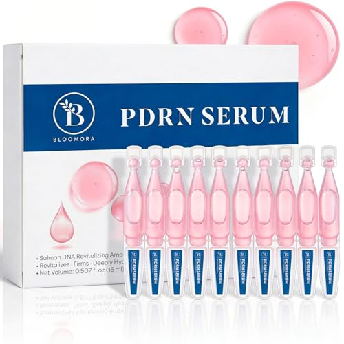 BLOOMORA Koreanskt laxDNA-serum – anti-aging ampullbehandling med kollagen, glutation och hyaluronsyra – fuktgivande och åtstramande ansiktsserum (10 x 1,5 ml)