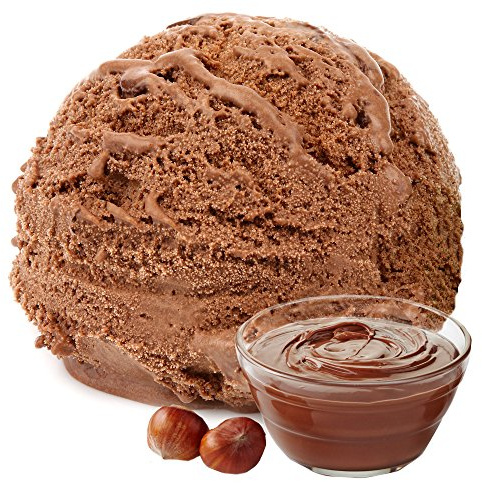 Nuss Nougat Creme Geschmack Eispulver VEGAN - OHNE ZUCKER - LAKTOSEFREI - GLUTENFREI - FETTARM, auch für Diabetiker Milcheis Softeispulver Speiseeispulver Gino Gelati (Nuss Nougat Creme, 333 g)