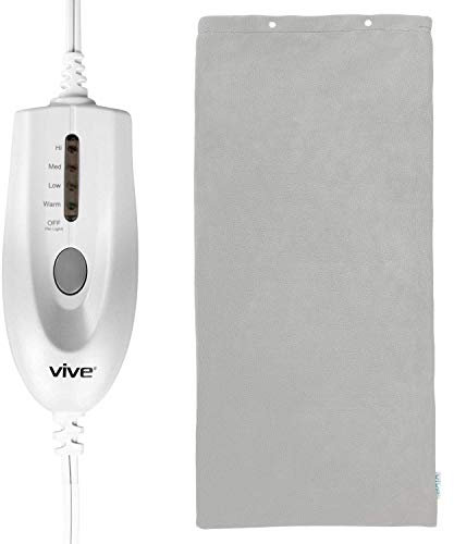 Vive Electric Heating Pad for Back Pain Relief - (30cm x 60cm) Large, Soft Heat Pad - Warmer Therapy for Arthritis, Legs, Neck & Shoulder - Washable Cover, Auto Shut-Off & 4 Moist or Dry Heat Levels