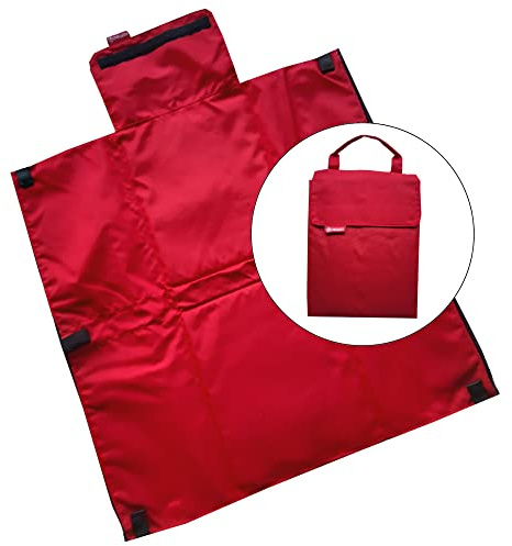 Tragbare Wickelunterlage Wickeltasche Wickelquick®/mit einer Hand bedienbar/sicher durch Abrollschutz/4 Seitentaschen/abwaschbar/rot