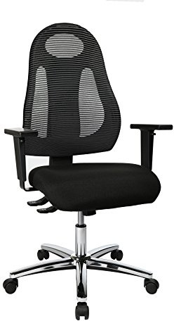 TOPSTAR Free Art Chrom Bürostuhl schwarz | Made in Germany | Ergonomisch | Drehstuhl, Schreibtischstuhl | höhenverstellbar | Geprüfte Sicherheit nach GS-Intertek