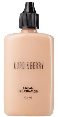 Lord & Berry CREAM FOUNDATION Makeup Long Lasting Full Coverage Lightweight Liquid Foundation Contains Antioxidants, Moisturizers, UVA-UVB Filters & Anti-Pollution Extracts, Fair Ivory, 1.69 Fl oz