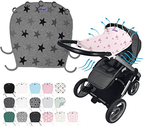 Original DOOKY ** Style UV+ 40 ** Universal Sonnenschutz/Sonnensegel/Sonnenblende für Kinderwagen und Babyschale (Black)