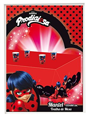 ALMACENESADAN 8435510311223, 1122, Geburtstagsset Lady Bug, bestehend aus Party-Tischdecke aus Kunststoff, 120 x 180 cm und 20 Servietten, rot