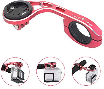 TrustFire Fahrrad Halterung GPS Fahrradcomputer Lenkerhalterung Radfahren Halter für Sport Kamera Go Pro Garmin Edge, Bryton - Pink