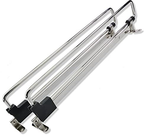 2 X Mprofi MT® Barras Extensibles para Armario-Soporte de Perchas-Gancho para Ropa-Barra de Colgar Extensible-Soporte para Perchas-Extensión de Perchas de Ropa-Acero Niquelado-Longitud 250mm