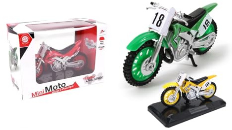 TURBO CHALLENGE - Moto Cross - Die Cast - 022611-1/18 - Véhicule Roues Libres - Modèle Aléatoire - Métal - À Partir de 3 Ans