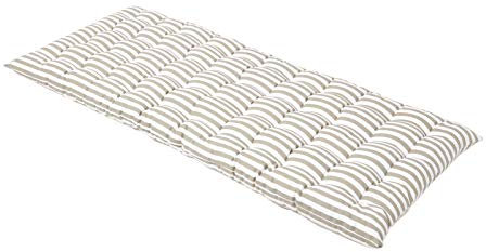Homescapes Bankauflage 2-Sitzer grau-weiß gestreift – Sitzkissen Bank Outdoor/Indoor, Oeko-TEX-Zertifiziert, Sitzauflage waschbar für Gartenbank & Sitzbank, 108x42 cm