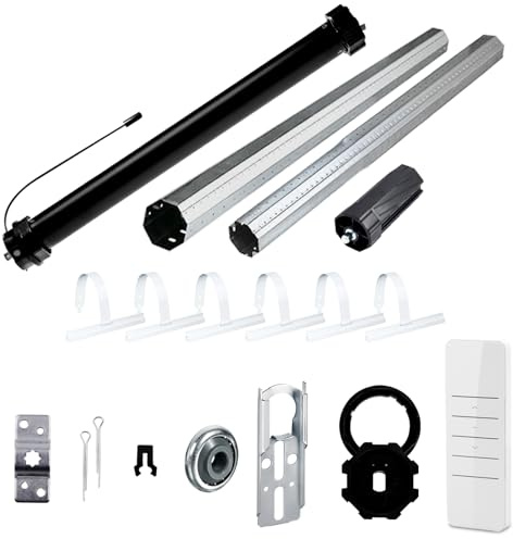 NOBILY Rolladen-Komplett-Set f. 60mm Achtkantwelle Funk elektronischer Maxi-Rolladenmotor 20Nm + Mechanik-Set, bis zu einer Gesamtlänge von 2 Meter