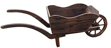 Carrello per piante in legno massello da giardino carriola in legno scatole in vaso patio vaso di fiori supporto per piante carbonizzate scaffale espositivo