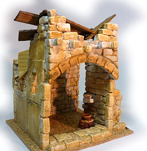 Kleiner Krippenstall Palmyra – Krippenbau Bausatz – 20 x 20 cm – Orientalische Krippe – Modellbau Krippenstall