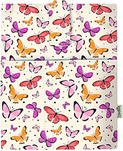 KAPAX Pochette DE Livre Couverture de Livres, pour Livre broché, Tissu Lavable,imperméable,Protecteur de Livre - rembourré, Housse de Protection pour Tablette pour Adulte (Butterfly)