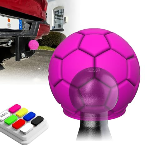 R-Satz Shop Anhängerkupplung Kappe Fußball Abdeckung Lustig - Auswahl aus 7 Farben - AHK Kugelschutz Schutzkappe (Pink)