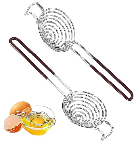 2 Pcs Séparateur de jaunes d'œufs，304 Séparateur de blancs d'œufs en acier inoxydable，Séparateur de jaunes d'œufs，Accessoires de pâtisserie Outils de cuisine