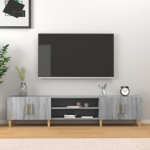 FIRBNUS TV-Schrank Grau Sonoma 180x31,5x40 cm Holzwerkstoff Sideboard Industrial Wonzimer Möbel TV Board Lowboard