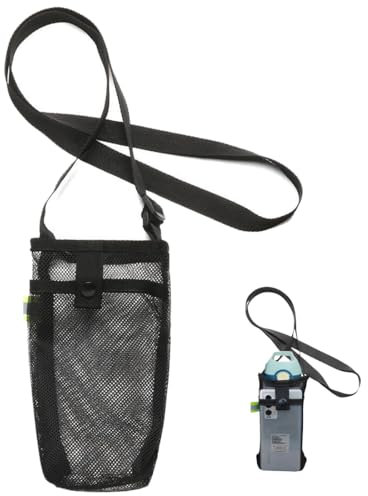 JOCXZI Trinkflaschen-Zubehör,Wasserflaschenhülle, Universal-Flaschenverschluss, Wasserbecher-Tasche, diagonal tragbar, Kinder-Thermosbecher-Hülle, schwarz, leicht und klein