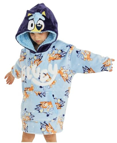 Bluey Sweat à capuche surdimensionné en polaire pour garçon, 4-6 ans