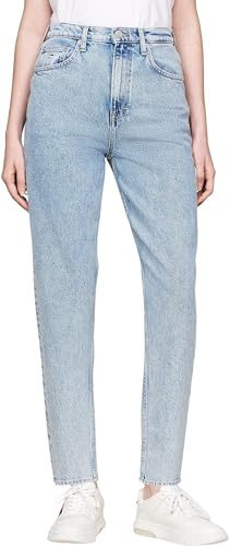 Tommy Jeans Donna Jeans Mom Jeans Tapered Fit, Blu (Denim Light), 33W/28L
