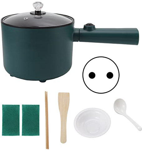 ANKROYU Elektro-Kochtopf, Elektroherd Mit Großer Kapazität, Elektrische Multifunktions-Pfanne, 2 Temperaturmodi Mit 6 Funktionen, Einschichtiger Elektrischer Topf Zum Braten von Ramen, 1,8 L(EU Plug)