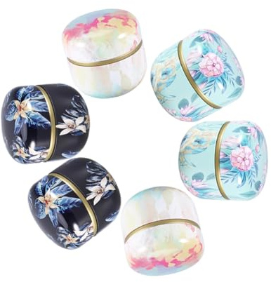 MAGICLULU Boîtes de Rangement Hermétiques Forme Arrondie, Multi-usages Lot de 3 en Fer Blanc, Design Japonerie Élégant pour Feuilles de Thé pour Collections ou Fêtes