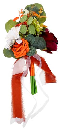 PRETYZOOM Brautstrauß Aus Künstlichen Blumen Mit Lebensechten Rosen Dekoration Für Hochzeiten -blumenarrangements Und Fotorequisiten Romantisches Für Frauen Und Mix
