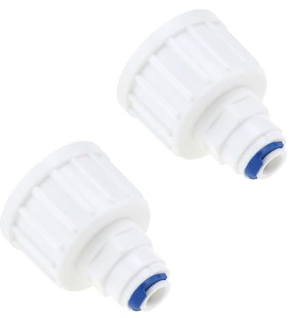 ECSiNG 2 conectores de rosca hembra BSP de 3/4 pulgadas a conector de grifo de 1/4 pulgadas, conector recto RO rápido para manguera de jardín, ósmosis inversa, sistema de agua RO