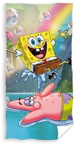 Carbotex Spongebob Schwammkopf Strandtuch Badetuch Duschtuch 70x140cm SBOB235009-R