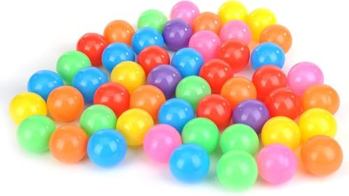 ATAA Pack 100 Bolas de Colores Blandas 5.5 cm para Piscina de Bolas Castillo Hinchable trampolín y Parque Infantil bebés y niños