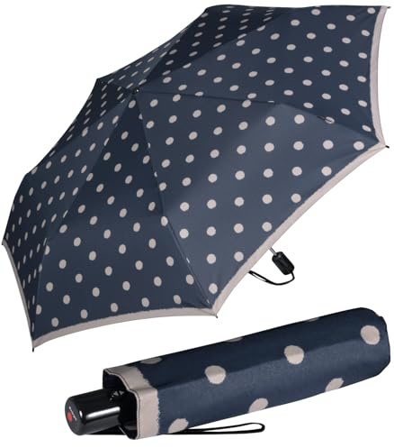 Knirps Parapluie de poche Slim Duomatic avec ouverture et fermeture automatique Dot Art, Dot Art Ocean, 87 cm