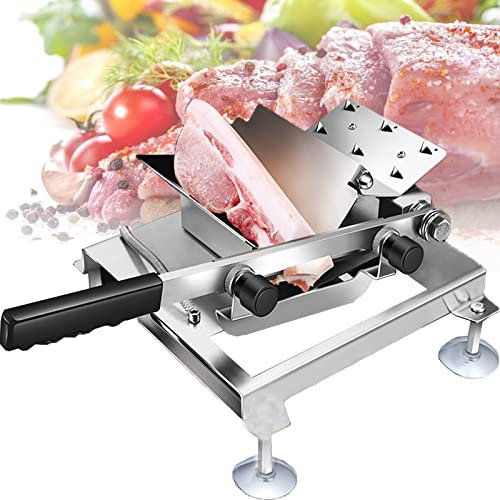 SmPinnaA Cortadora De Carne,Máquina Rebanadora,Cortador De Carne De Tocino De Carne De Res Congelada De Acero Inoxidable Cuchillo De Carne De Fruta Vegetal para Cocina Casera Y Uso Comercia
