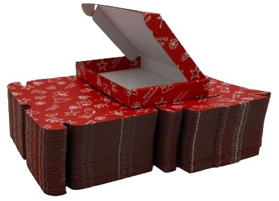 iDEALS UK PACKAGING LTD 100 x C6 A6 Size Box Large Letter Strong Cardboard Shipping Mailing Postal PIP Size 16x 11x2 cm - Pack of 100 (Christmas Printed)