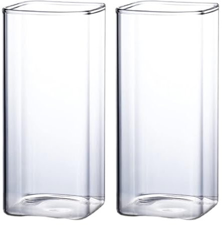 Bafnsiji 525ml, Verres à Boire 450ml, Verres Highball carrés, Verre Grand Verre Clair pour l'eau, Lait, vin de jus, bière
