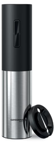 Ghidini Italy 1850 | Tire-bouchon électrique rechargeable USB-C – Tire-bouchon avec coupe-cheveux universel en acier inoxydable, Ø4,8 x 21 cm