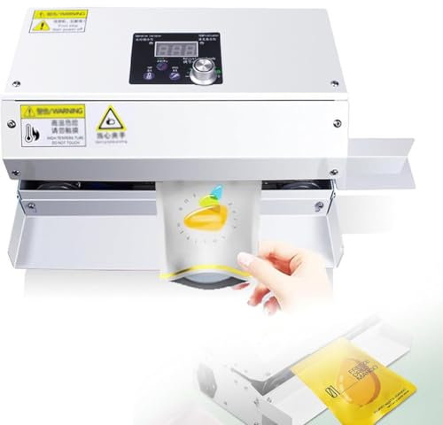 GAYAYAS Macchina sigillatrice a Caldo Automatica per Sacchetti di plastica per Alimenti da 300 W, sigillatrice per Sacchetti di plastica Commerciale, per Biscotti, Piccoli Negozi, Cucina Domestica