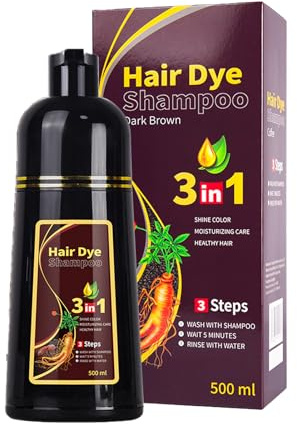 Black Hair Shampoo Per Capelli Neri,Shampoo Istantaneo Per Capelli Neri, Colorante Naturale Per 3 In 1,Per Uomo Donna-dark brown-500ML