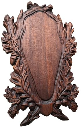 Scudo per trofei in legno massello di faggio per trofei da caccia, corna come cinghiale, cervo, capra (palissandro)