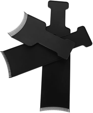 EXQUIMEUBLE 3pièces Planche Balayage Cheveux Set Professionnel Plastique Outil Teinture Facile à Utiliser Pour Mèches Lowlights Bricolage Salon Noir Petit Moyen Grand