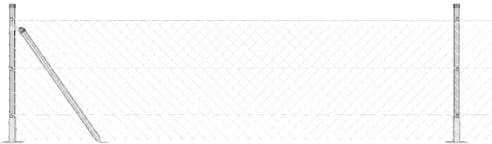 vidaXL chain link fence with 13 flange posts 0.4 x 25m galvanised steel