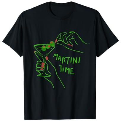 Martini Glass with Olives, Martini Time T-Shirt