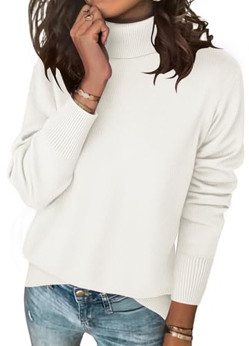 ZEAGOO Maglione da donna a collo alto, elegante, lavorato a maglia, a maniche lunghe, casual, per autunno e inverno