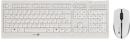 SIMPLETEK - Kit Tastiera e Mouse Wireless | Layout Tedesco DE QWERTZ Scissor | USB 2.4 GHz Portata 10m - Bianco (Ricondizionato)
