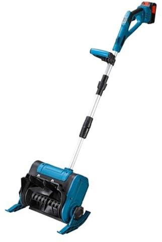 Quitanieves Eléctrico Sin Escobillas De 3500 W, Barredor Nieve Litio, Pala Inalámbrica For Patio, Calle, Batería Limpiar La Nieve Sin Esfuerzo(NO Battery Set Blue)