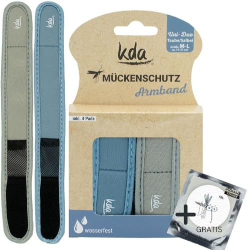 kda Mosquito Repellent Bracelets Uni Duo – 2 Wristbands 4 Refills + Free Mosquito Protection Sticker – Safe Mosquito Protection Mosquito Insect Protection – Outdoor Hiking Camping Sports Summer Must