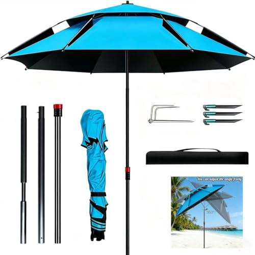 Parasol de Plage Ø 160cm avec Manchon de Sol