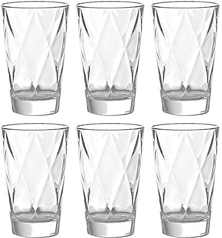 BARSKI – Europäischen Glas – Hiball Trinkglas, kunstvoll Designed – 13.5 oz – Set von 6 Highball Gläser – Made in Europe